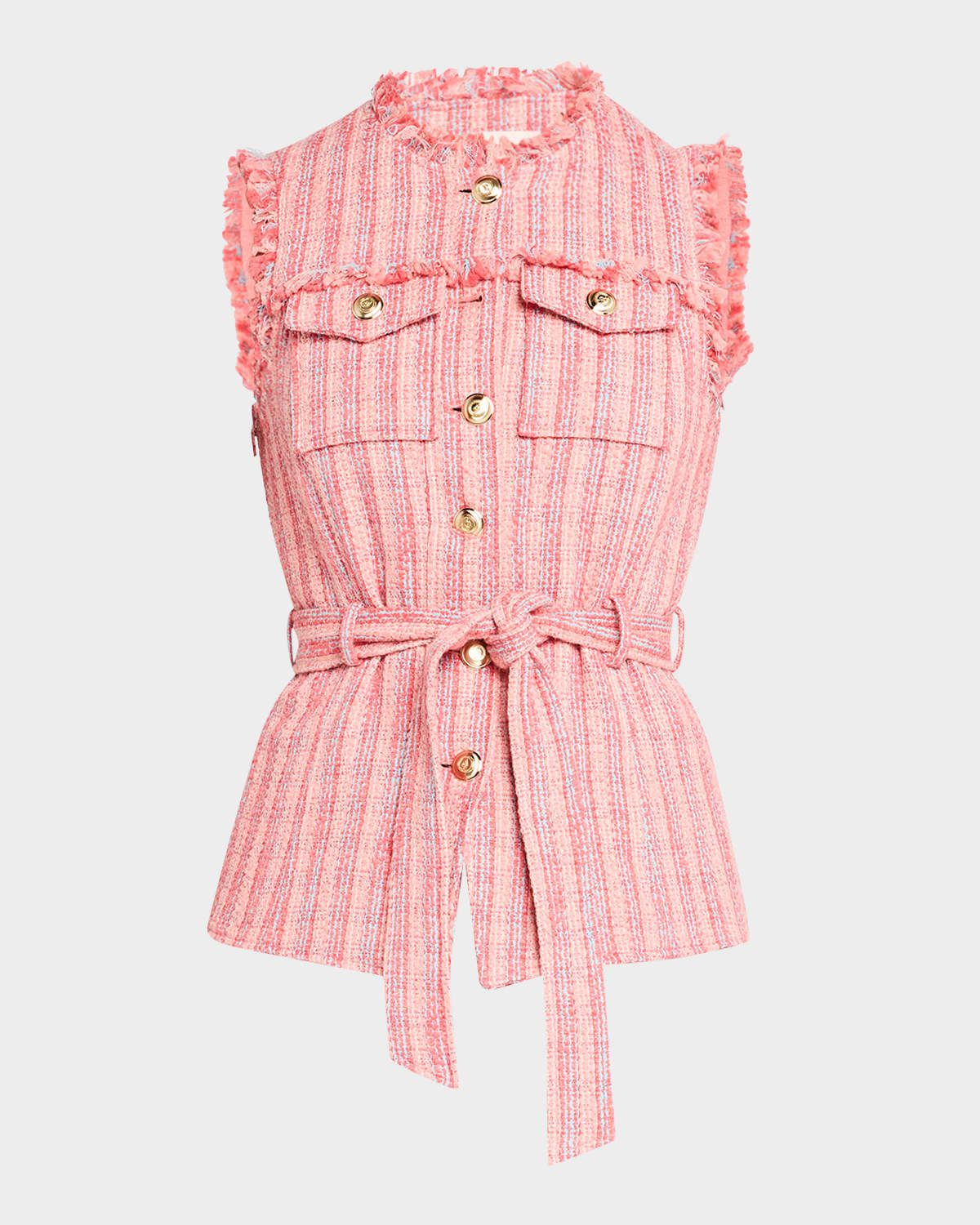 Reenee Belted Tweed Vest