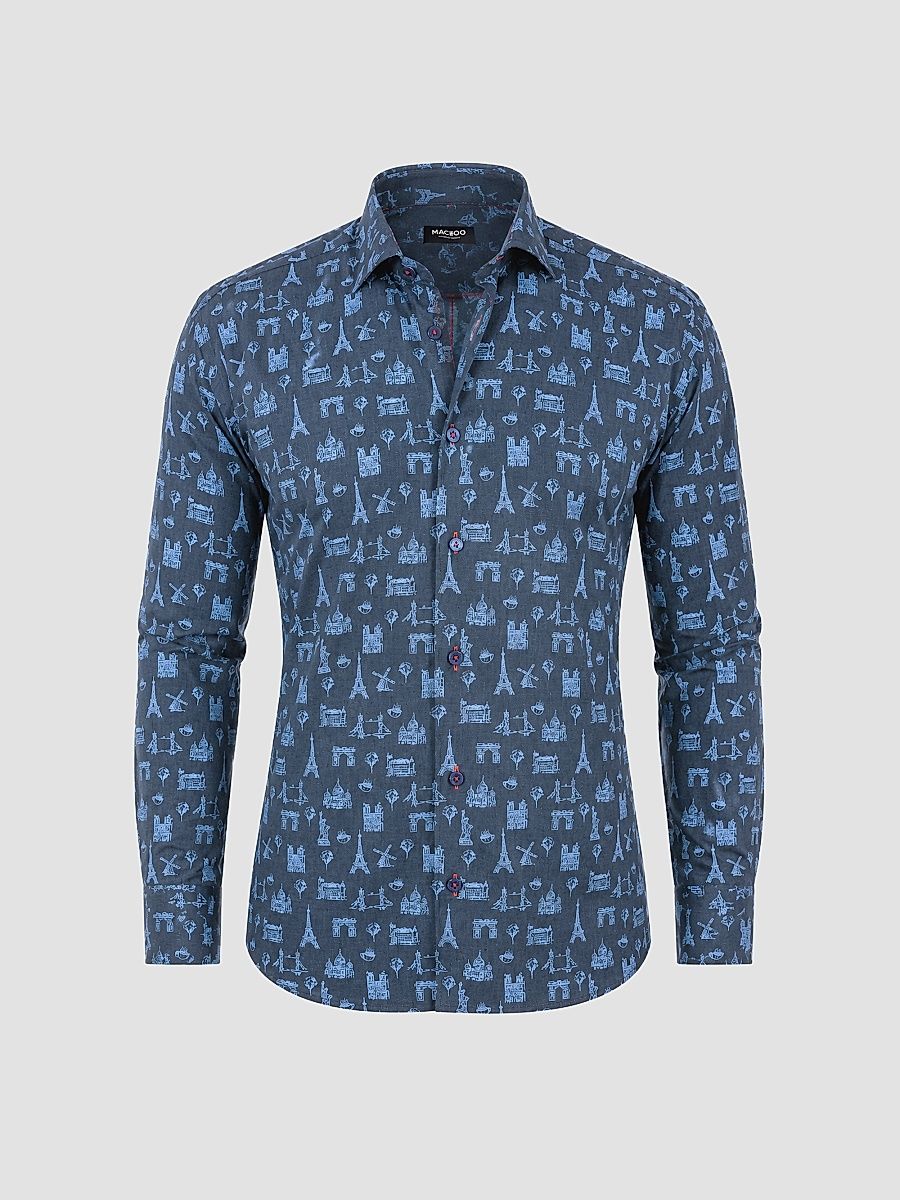 Men's Fibonacci Paris Tour Shirt - Blue - Size XXXXL