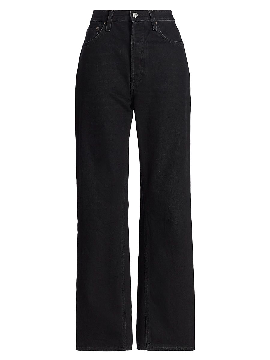 Women's Twisted Seam Straight-Leg Jeans - Faded Black - Size 30