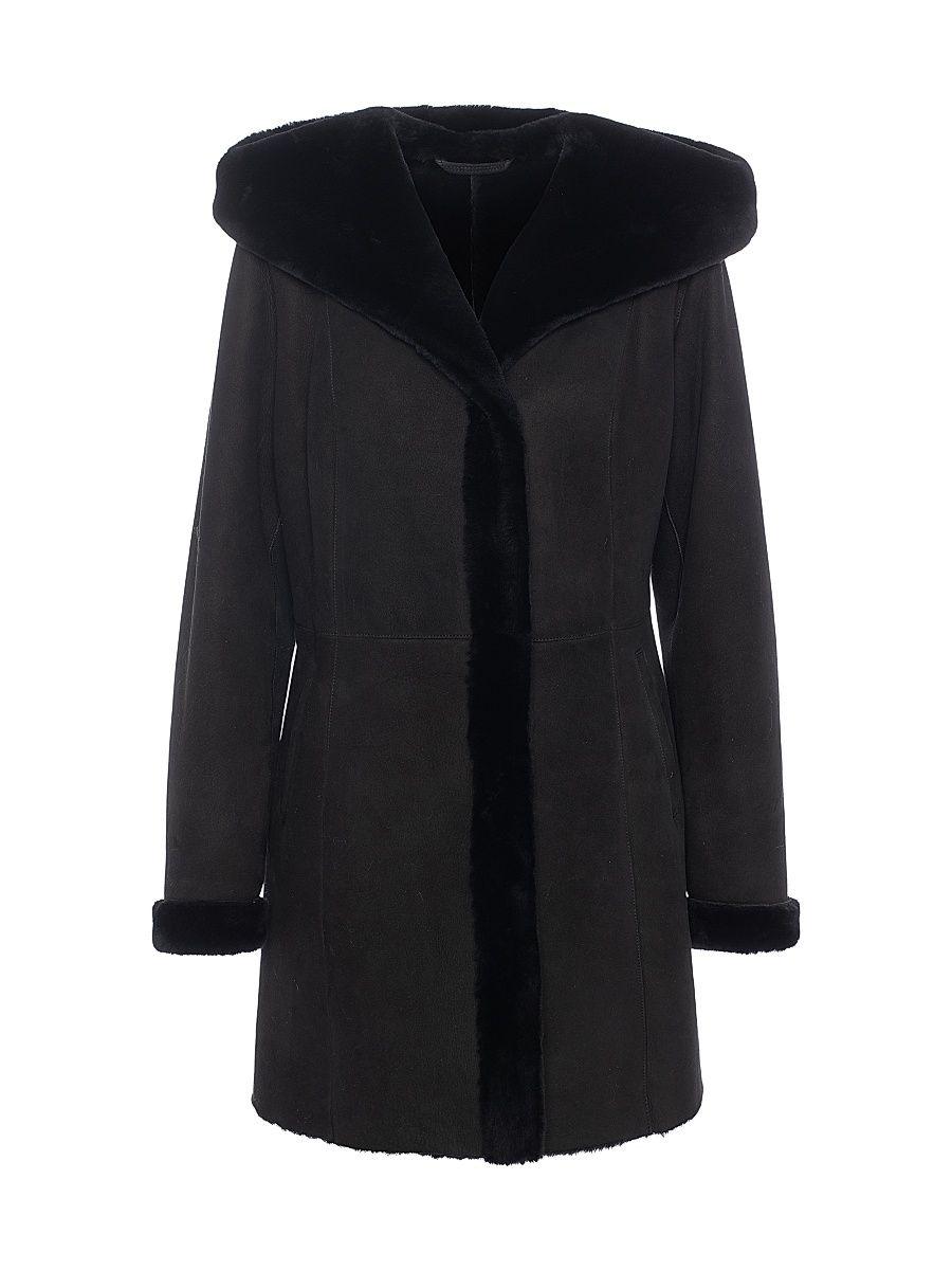 Women's Merino Shearling Lamb Parka - Black - Size XL
