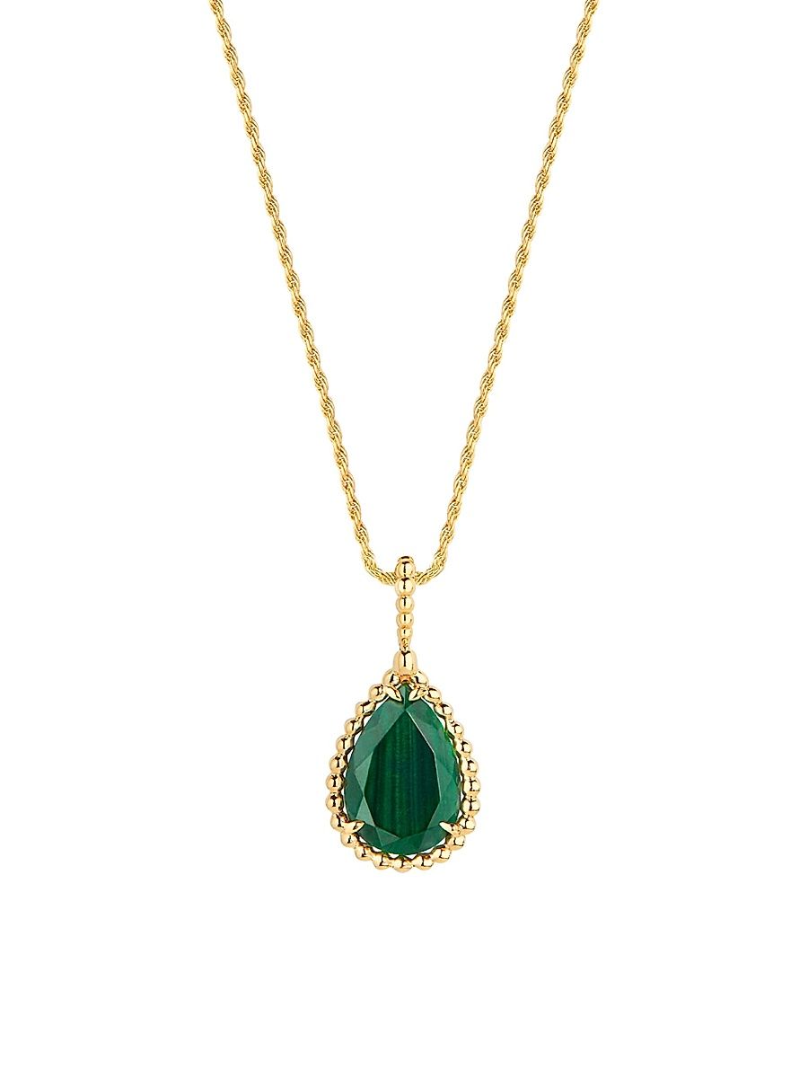 Women's Serpent Bohème 18K Yellow Gold & Malachite Medium Pendant Necklace - Gold - Size Medium