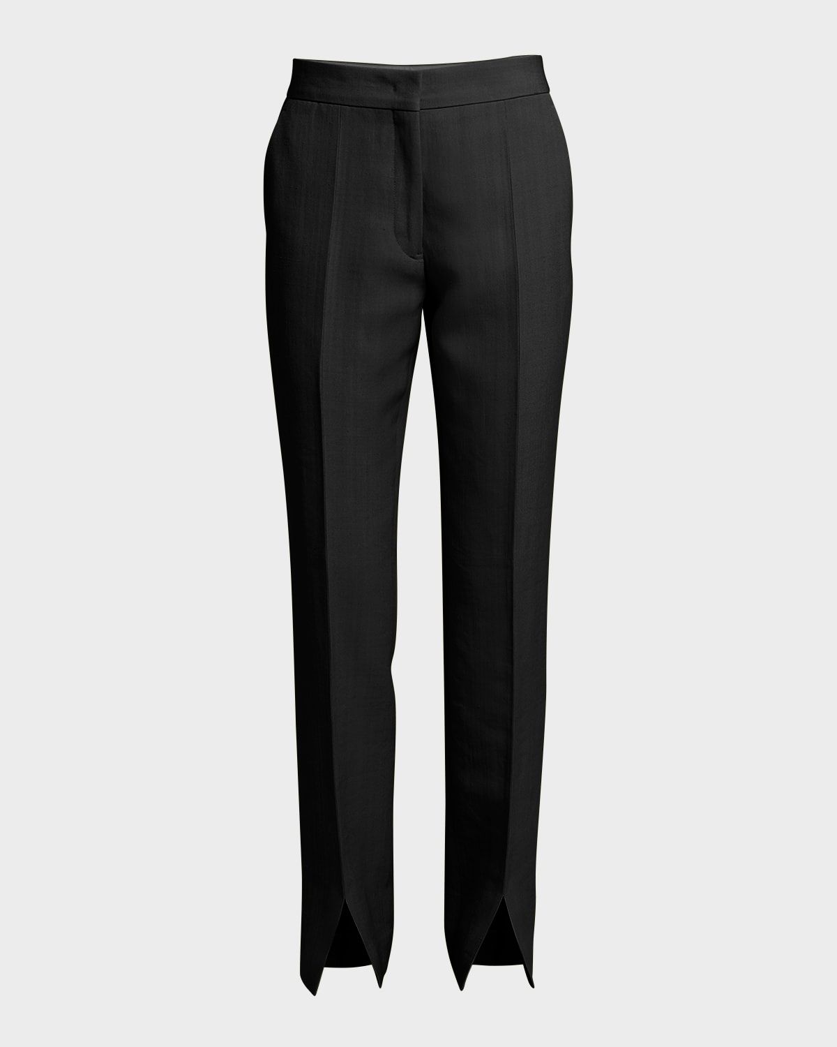 Pleated Split-Hem Trousers