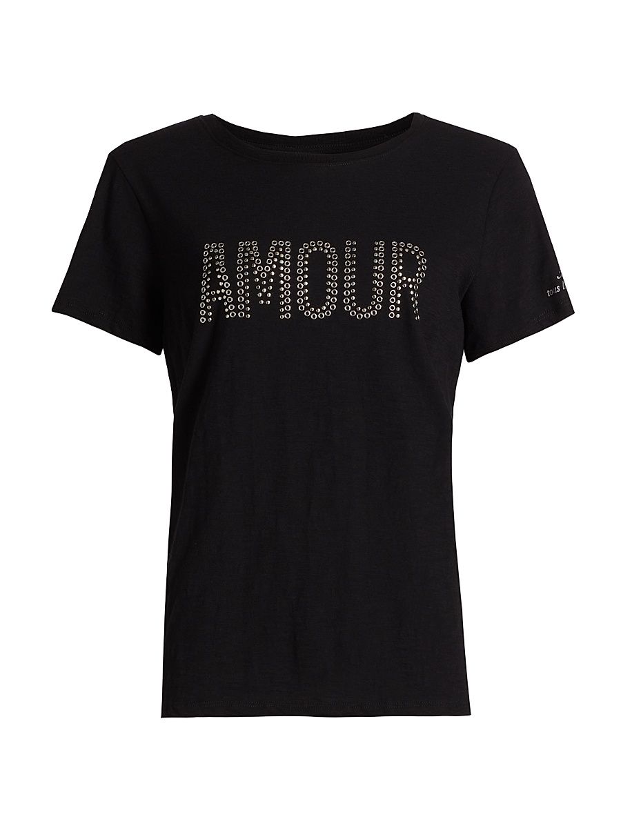 Women's Armour Studded T-Shirt - Black - Size Large