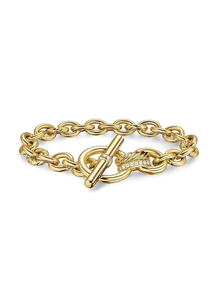 Women's DY Mercer Toggle Chain Bracelet in 18K Yellow Gold - Diamond - Size Medium