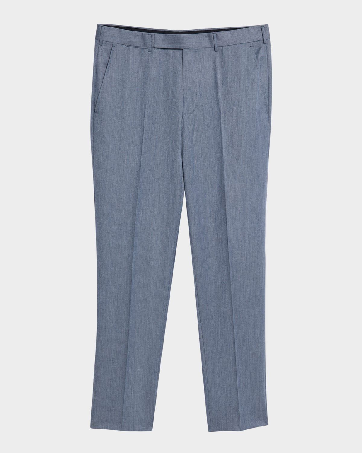 Men & apos;s Cavalry Twill Sharkskin Flat-Front Trousers
