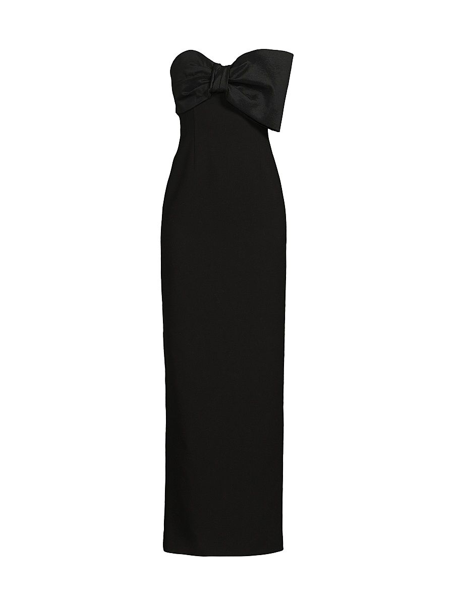 Women's Minka Bow Strapless Gown - Black - Size 8