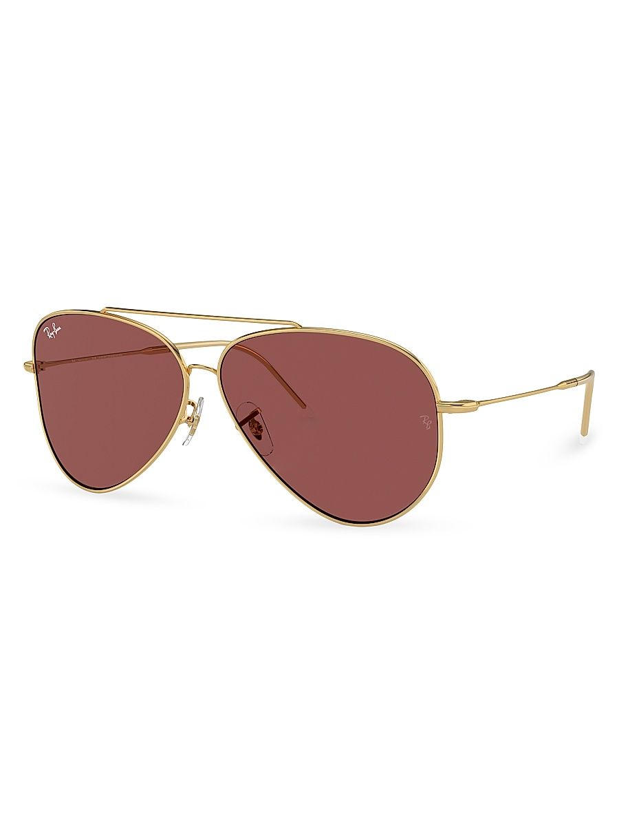 Women's RBR0101S 59MM Reverse Aviator Sunglasses - Gold Bordeaux