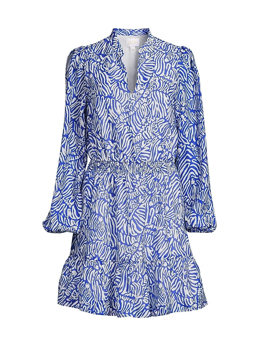 Women's Axton Split-Neck Dress - Martinique Blue - Size 14