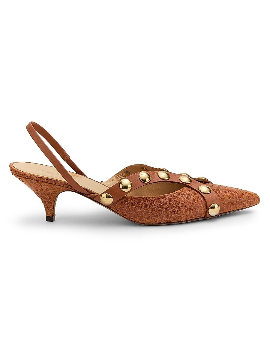 Women's Vendome Studded Kitten Heels - Nutmeg - Size 10