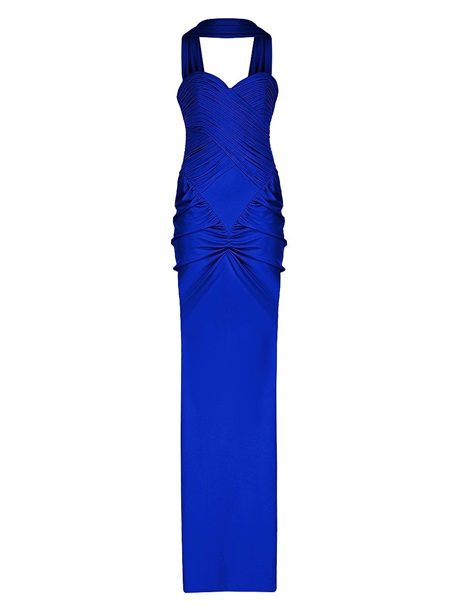 Women's Samsara Ruched Strapless Gown - Nazar Blue - Size 4