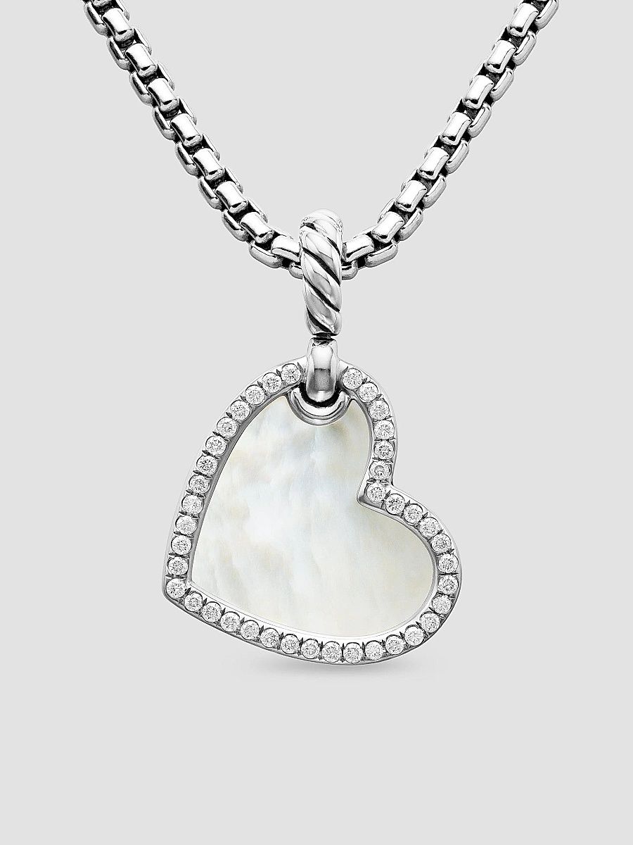 David Yurman Women's DY Elements Heart Amulet in Sterling Silver - Mother Of Pearl