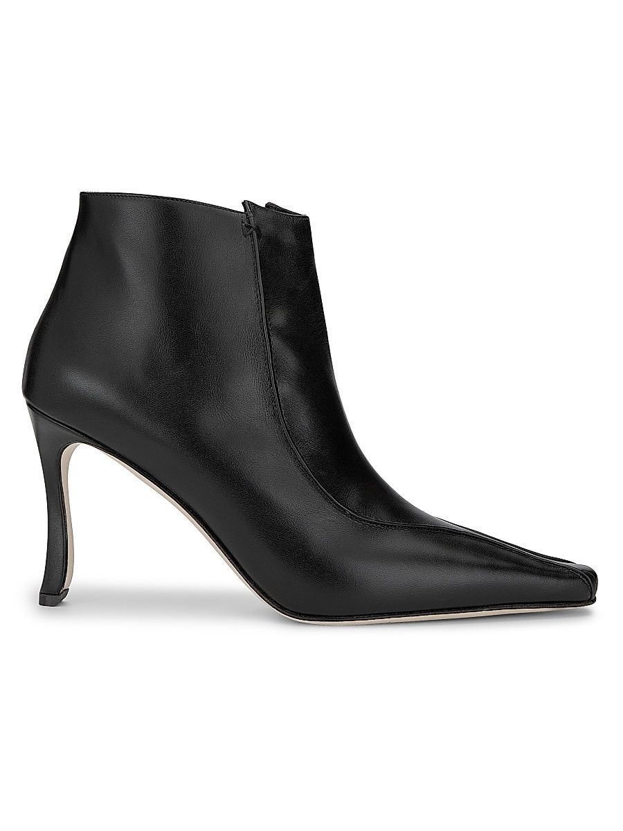 Women's Milleta Leather Ankle Boots - Black - Size 10.5