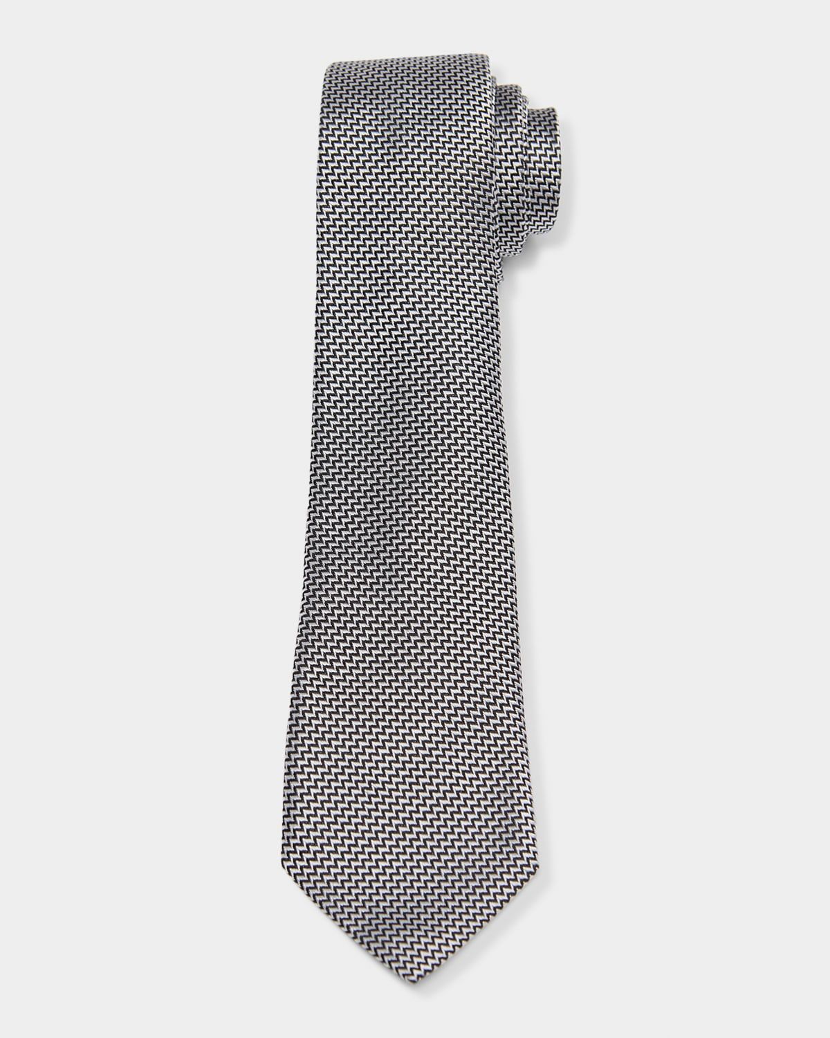 Men & apos;s Micro-Zigzag Silk Tie