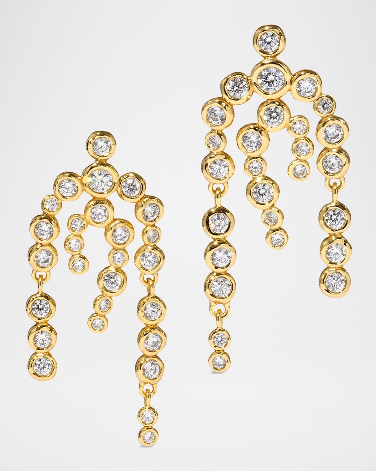 Asterales Gold CZ Chandelier Earrings