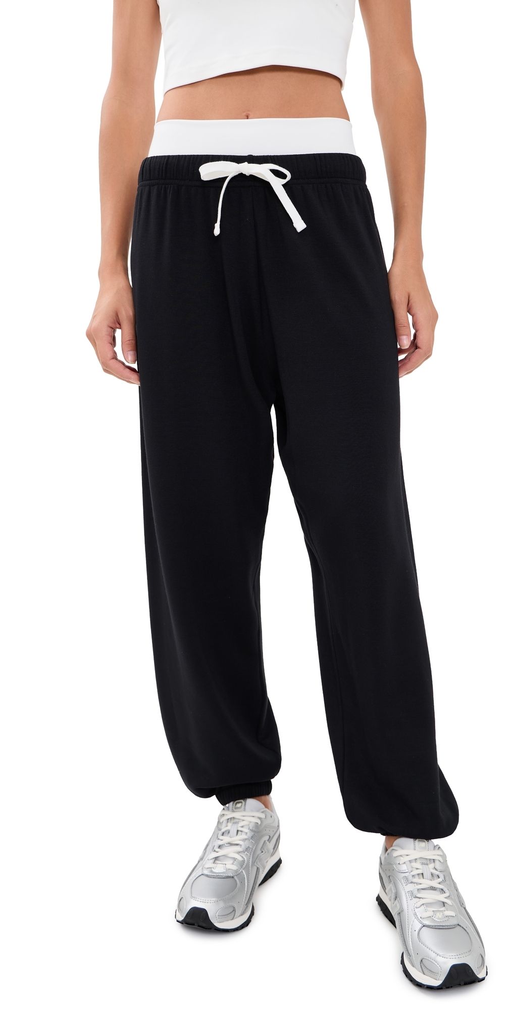 Splits59 Andie Dual Waist Sweatpants Black/White M