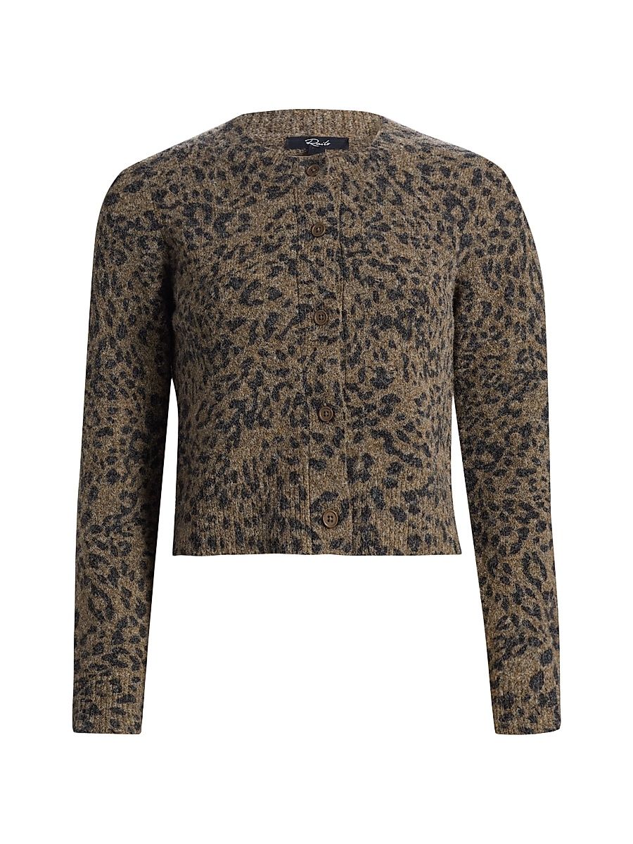 Women's Matilda Leopard Pattern Cardigan - Spotted - Size XL