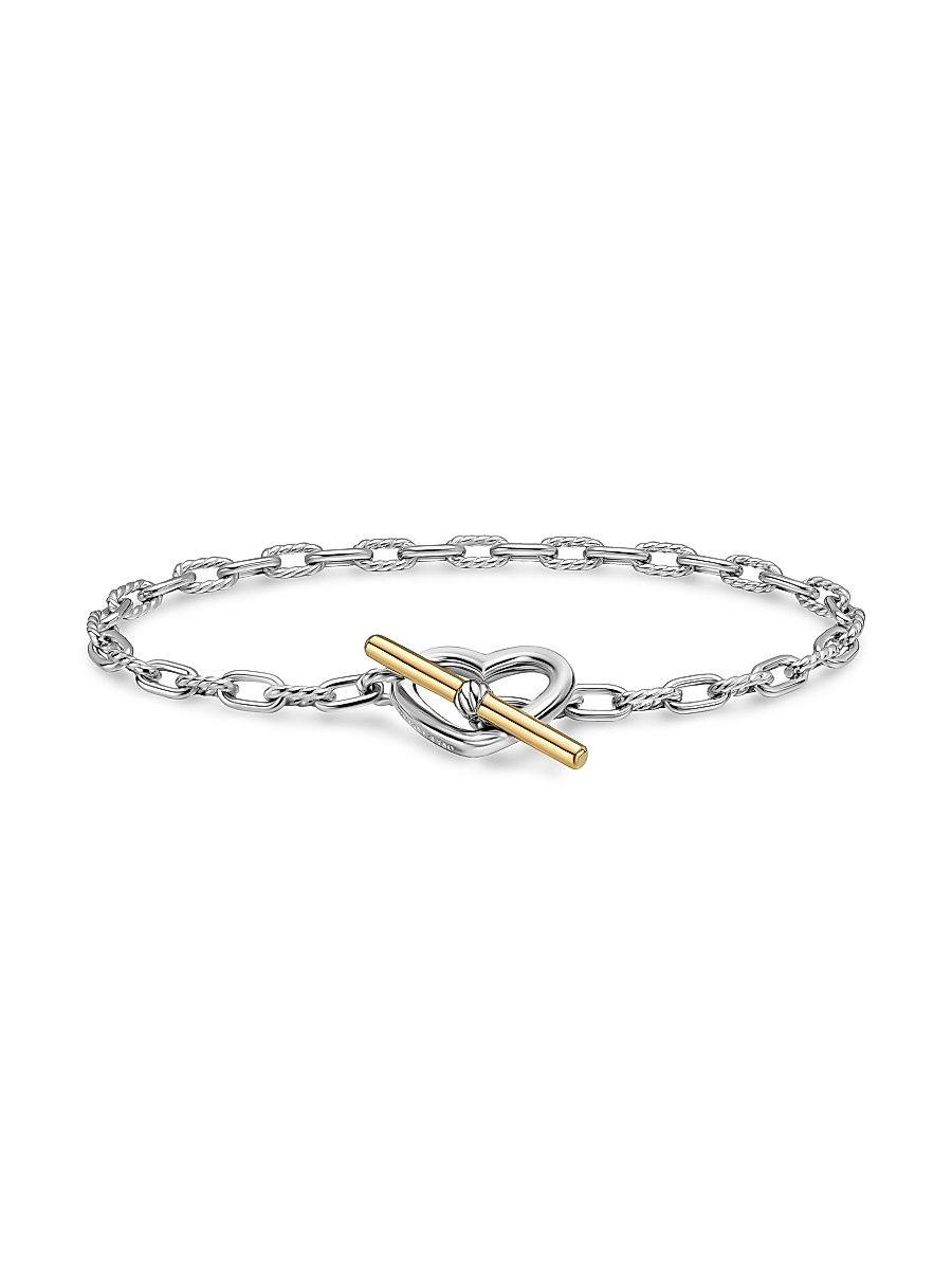 Women's DY Madison Heart Toggle Chain Bracelet in Sterling Silver - Silver - Size Medium