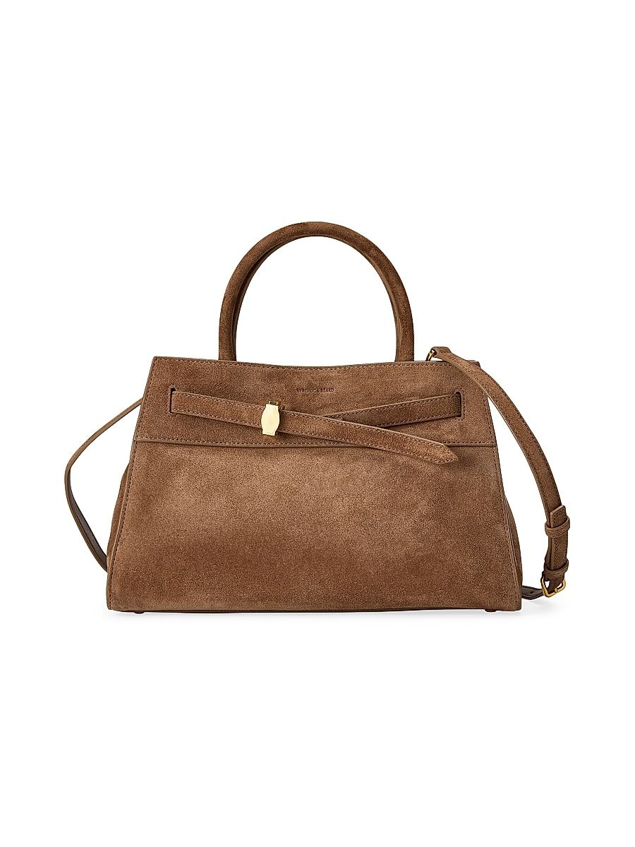 Women's Small Veronica Beard Suede Top Handle Dash Bag - Chestnut