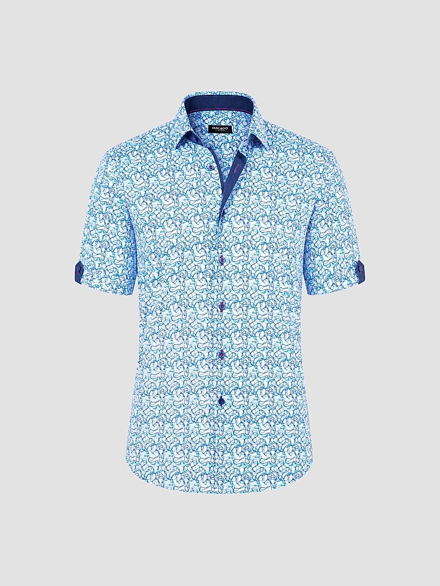 Men's Galileo Short Sleeve Shirt - Blue - Size Medium