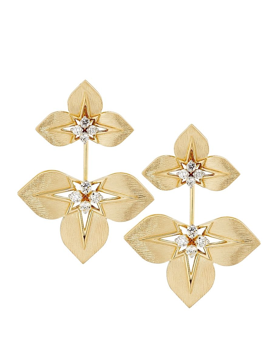 Women's Aurora Dia Aurora 18K Yellow Gold & 0.57 TCW Diamond Earrings - Yellow Gold