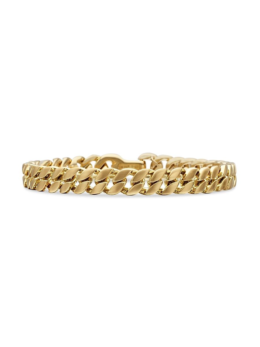 Men's Curb Chain Bracelet in 18K Yellow Gold - Gold - Size Large