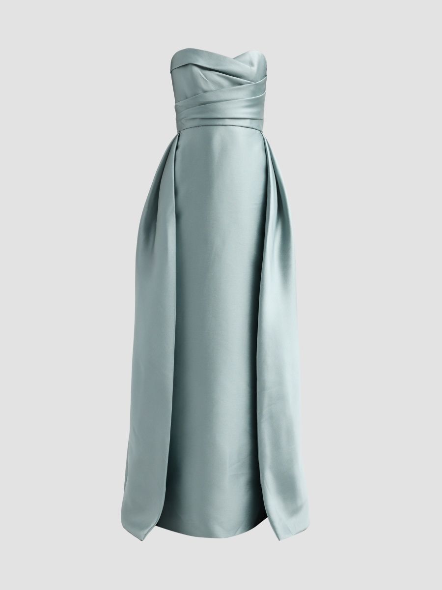 Amsale Women's Mikado Draped Column Gown - Jade - Size 8