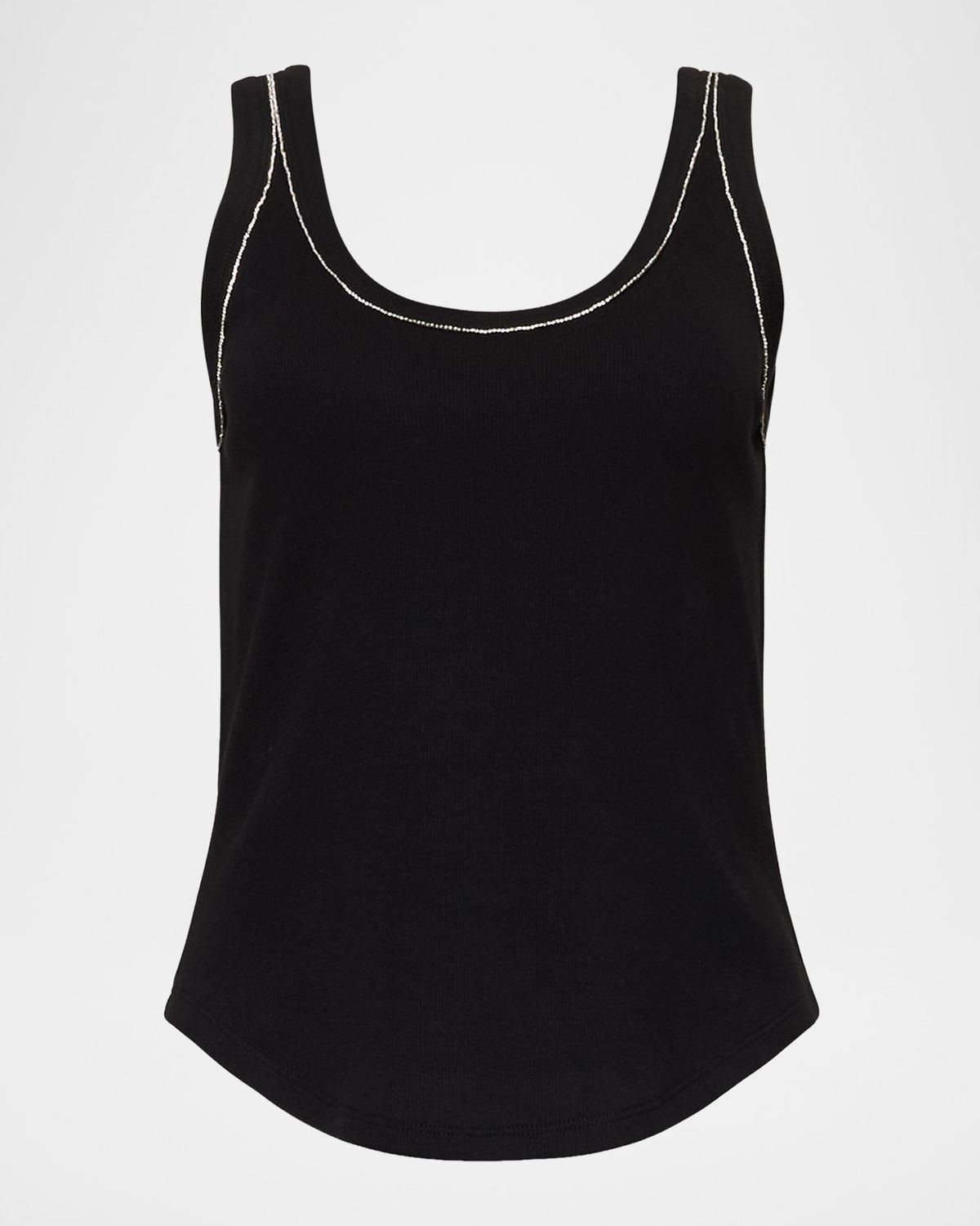 Quenta Rhinestone-Trim Tank Top