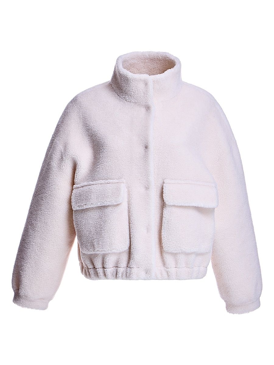 Women's Cropped Lambswool Jacket - Blush - Size Large