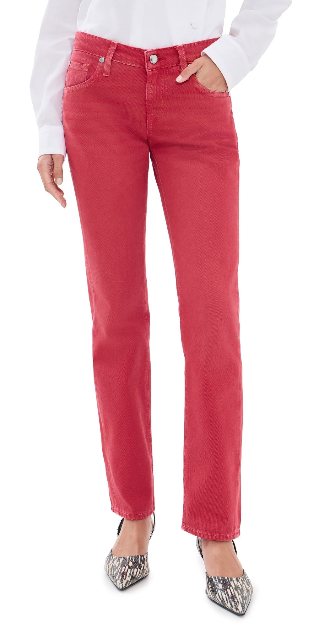 7 For All Mankind Low Cigarette Jeans Flame 27