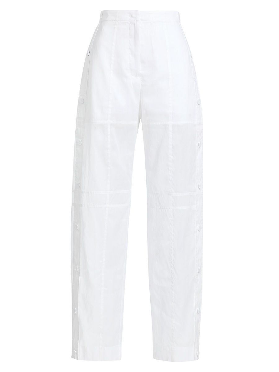Women's Muslin Cotton Seamed Trousers - Optic White - Size 8