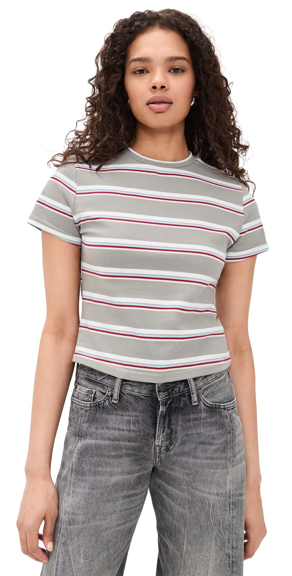 Lioness Loft Stripe Tee Ash XS