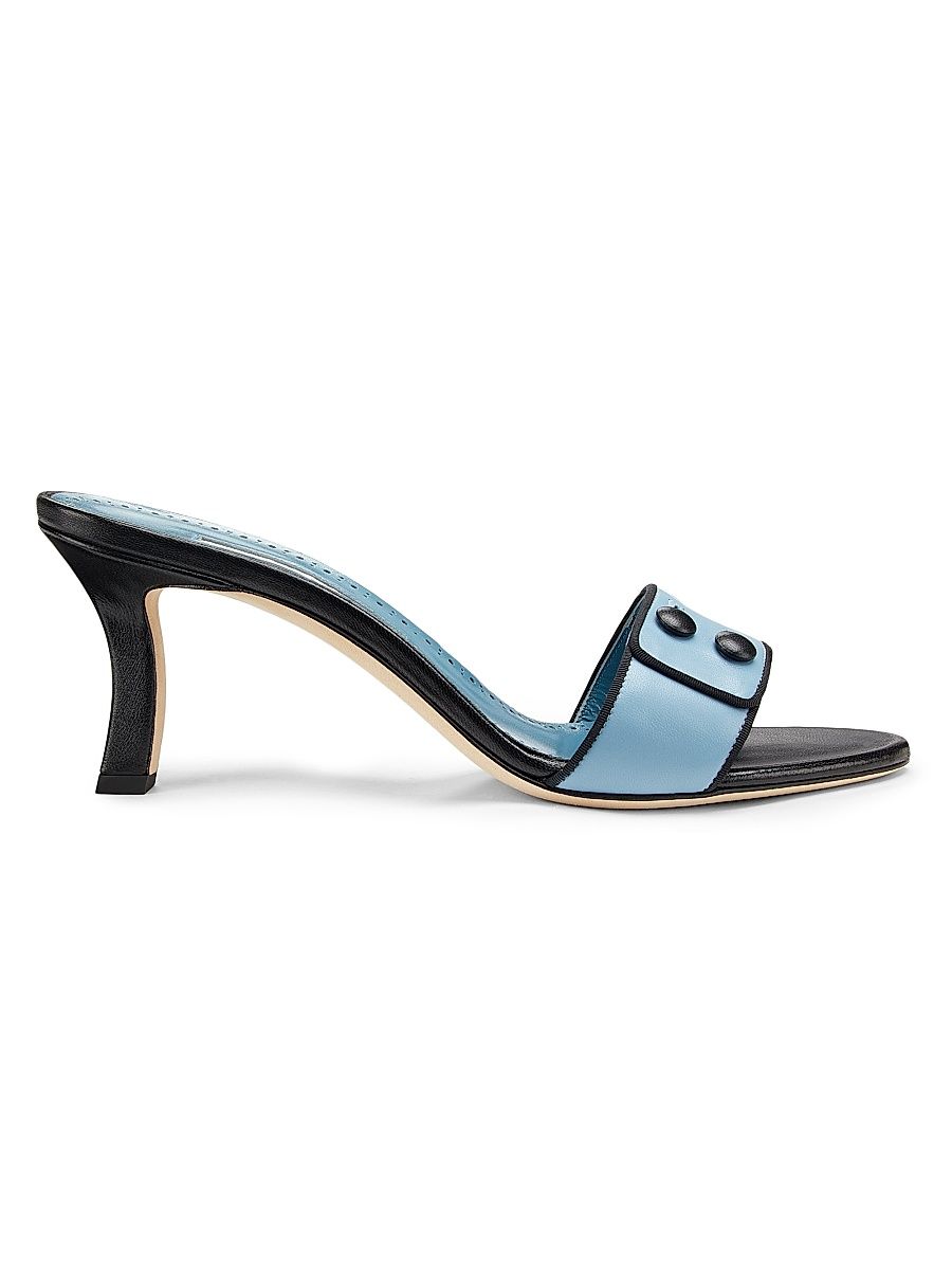 Women's Muluka Leather Sandals - Medium Blue Black - Size 7