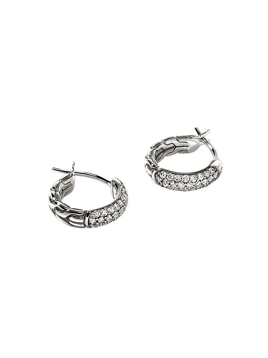 Women's JH Essentials Sterling Silver & 0.40 TCW Diamond Hoop Earrings - Silver