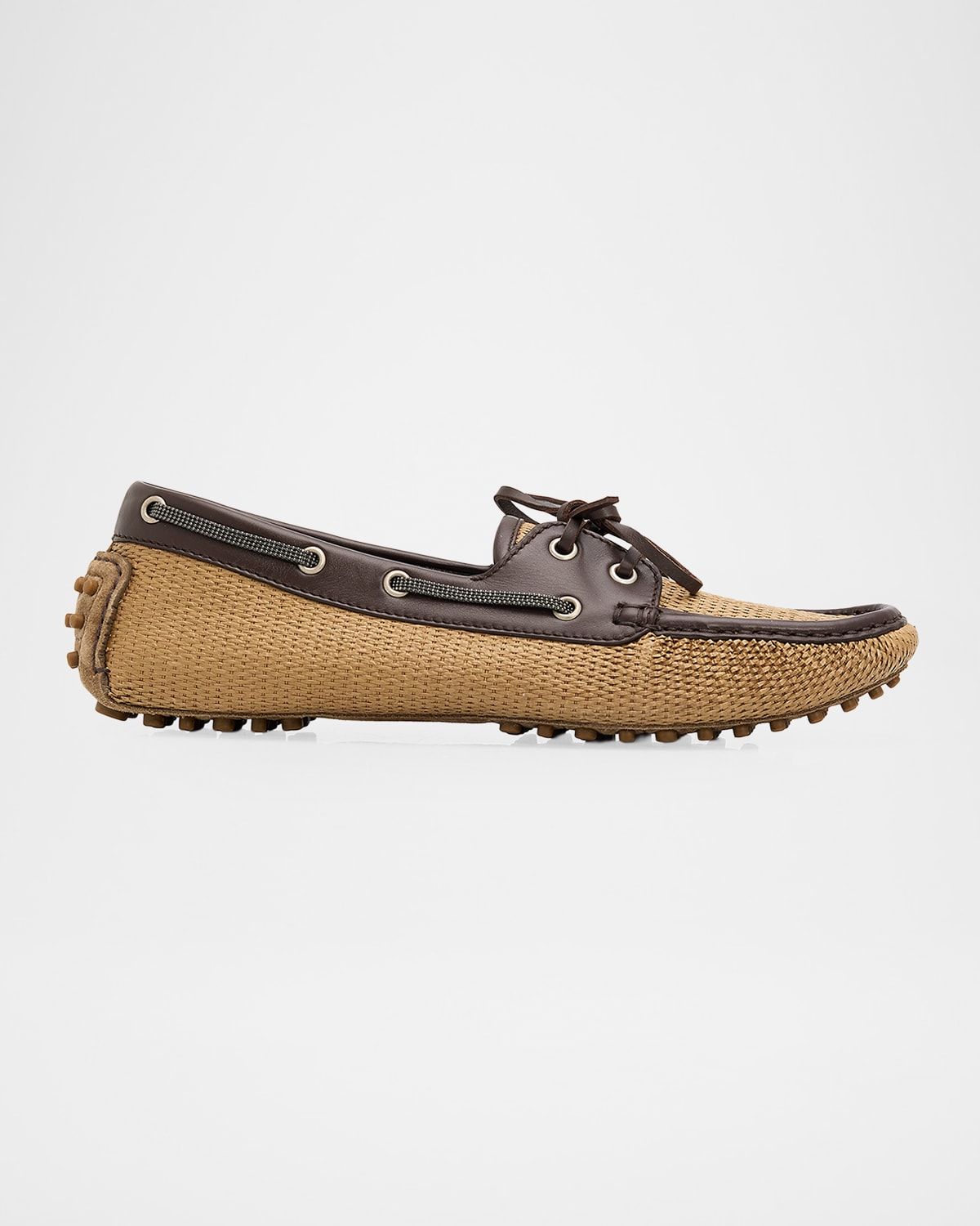Raffia & Leather Boat Shoes