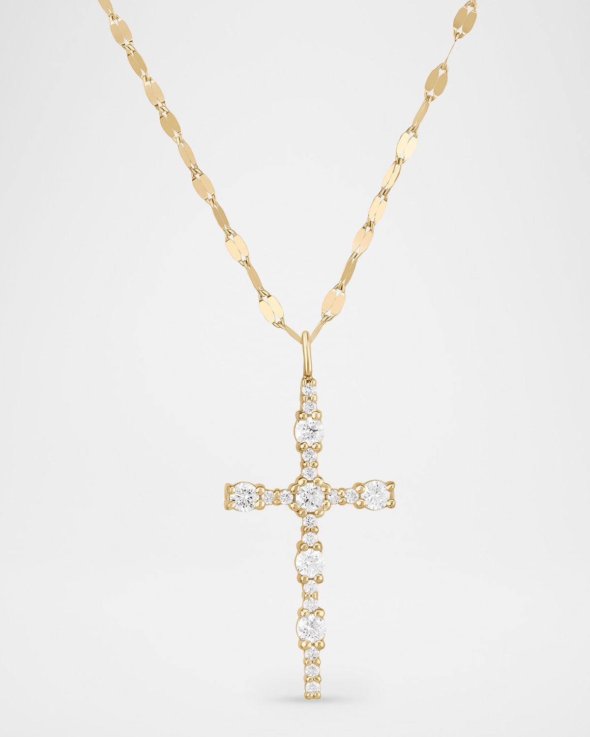 Elevated Diamond Everyday Cross Necklace in 14K Yellow Gold, 18"L