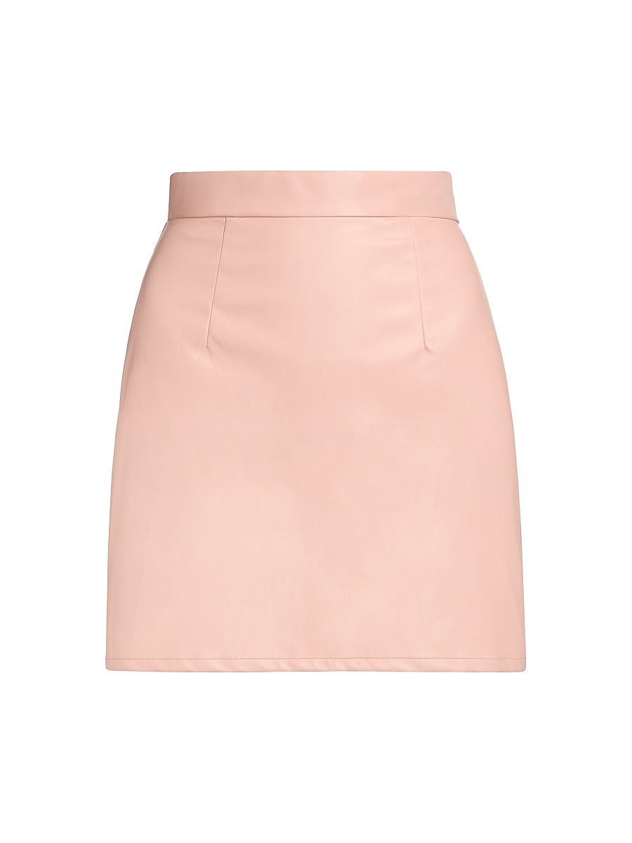 Women's Identity Julianna Faux Leather Miniskirt - Pink - Size Small