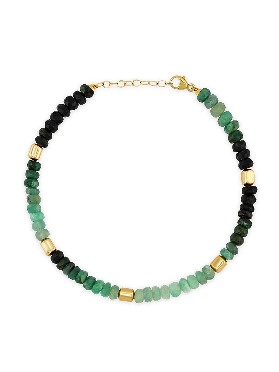 Women's Arizona 14K Yellow Gold & Emerald Bracelet - Green