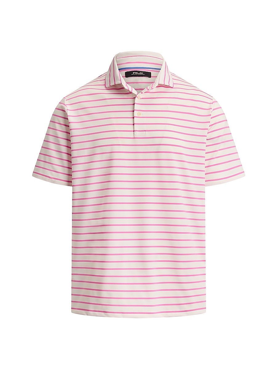Men's Lightweight Airflow Knit Polo Shirt - Dalia Pink Ceramic White - Size XXL