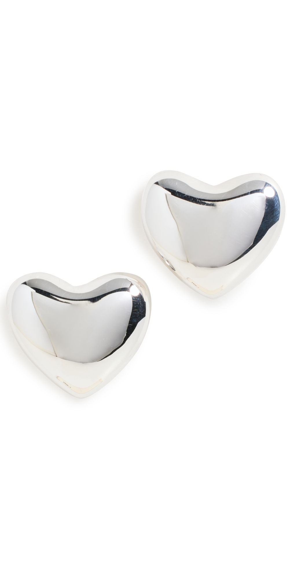 Annika Inez Small Voluptuous Heart Earrings Silver One Size