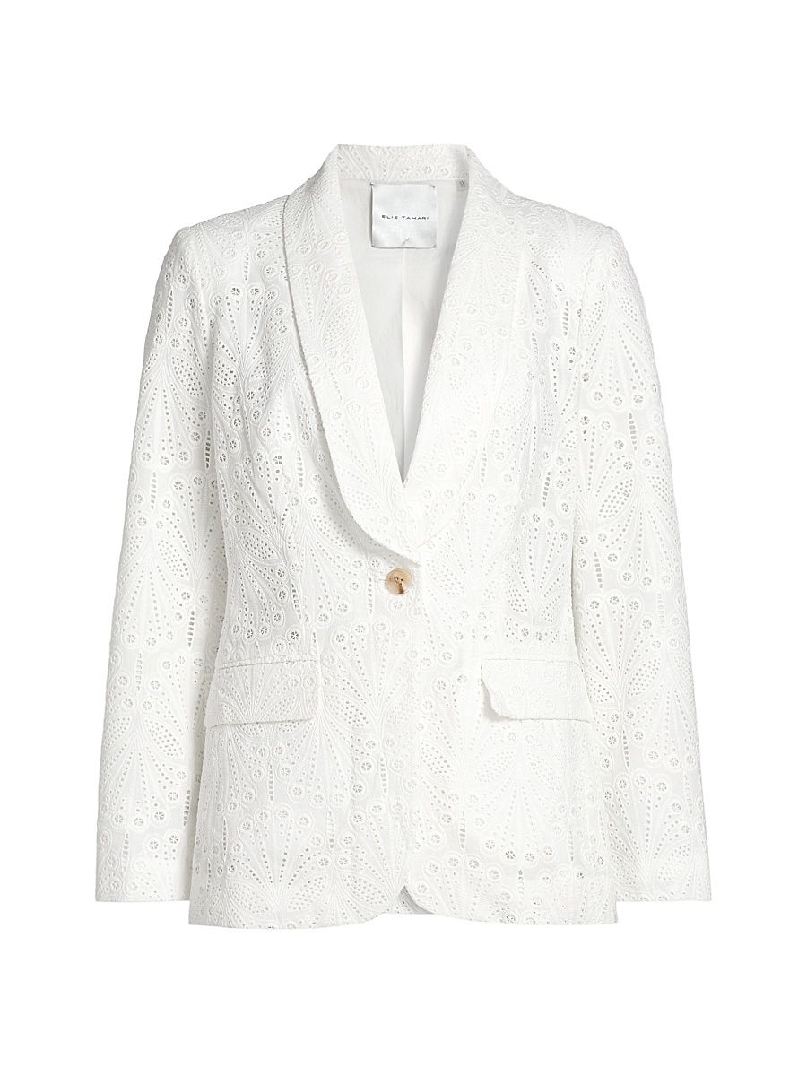Women's The Aria Eyelet Jacket - Sky White - Size 16