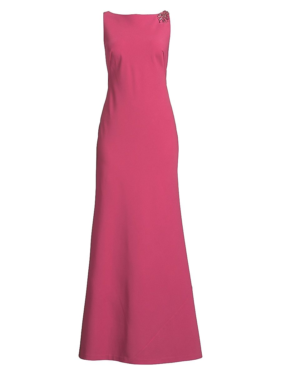 Women's Pippa Crepe Cowlback Gown - Berry Sorbet - Size 14