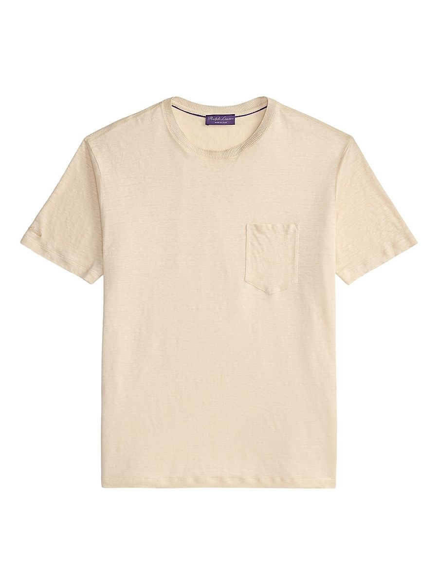 Men's Crewneck Linen Jersey T-Shirt - Limestone - Size XL