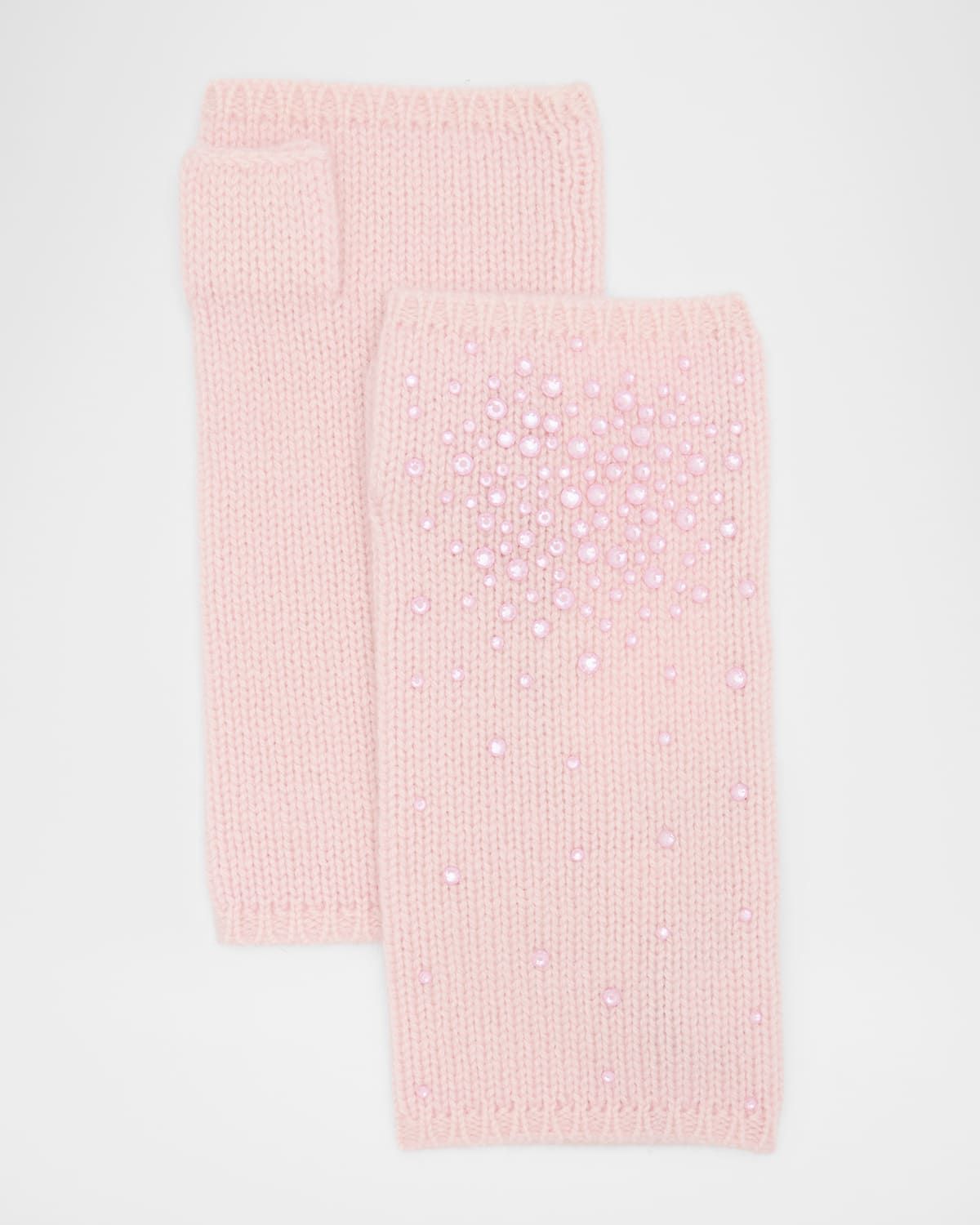 Crystal Cashmere Short Fingerless Gloves