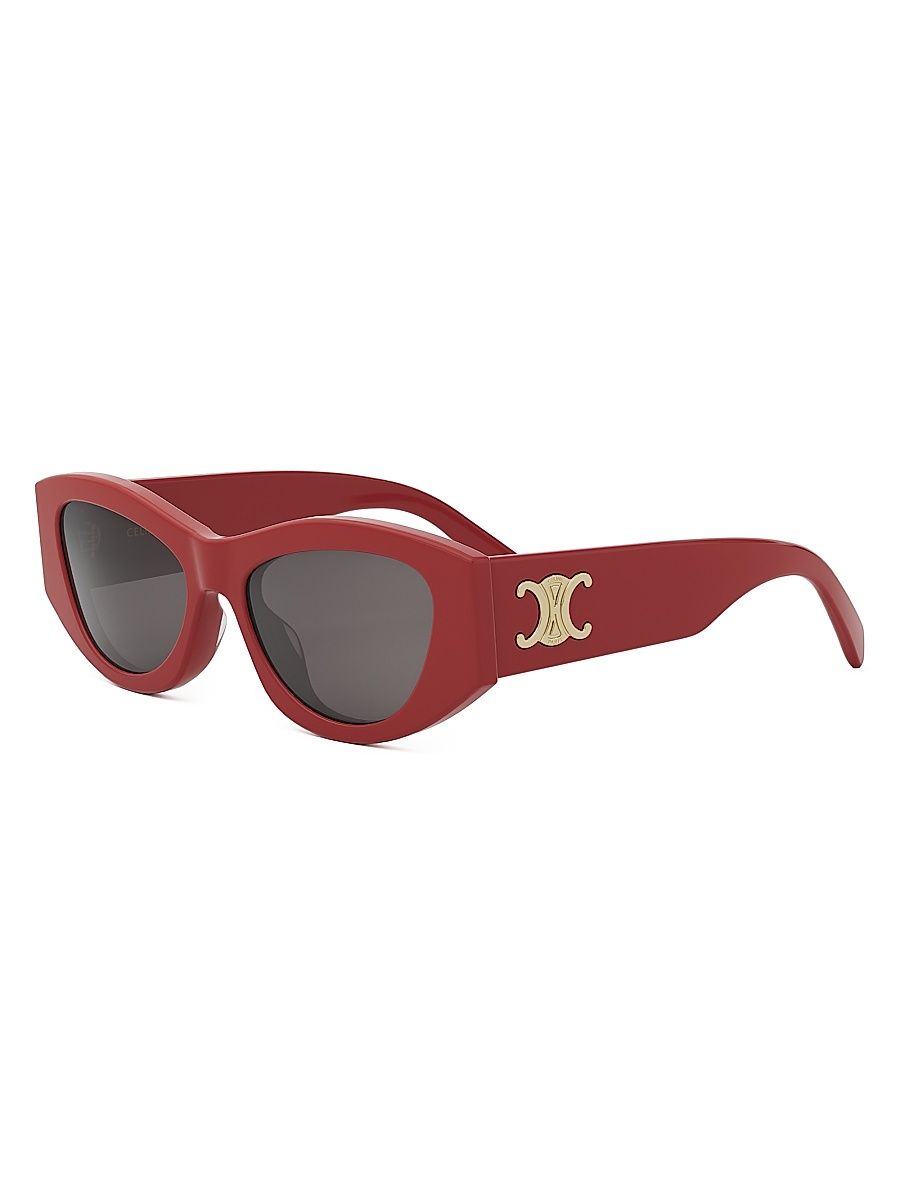 Women's Triomphe 39MM Cat-Eye Sunglasses - Shiny Red Smoke