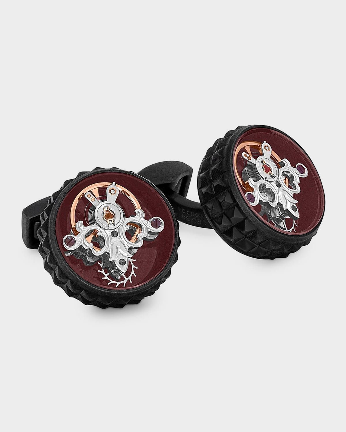 Men & apos;s Black IP Gunmetal Plated Giza Tourbillon Cufflinks