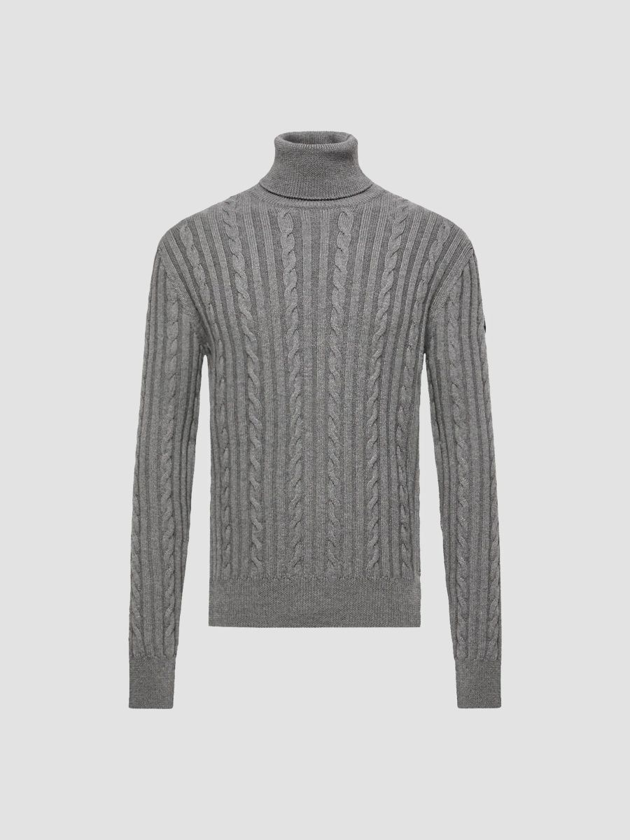 Moncler Men's Sweater in Wool - Grey - Size XXL