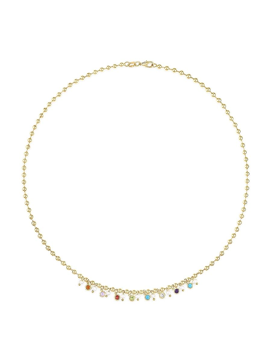 Women's Gyspie 18K-Gold-Filled, Imitation Pearl & Cubic Zirconia Charm Pendant Necklace - Gold