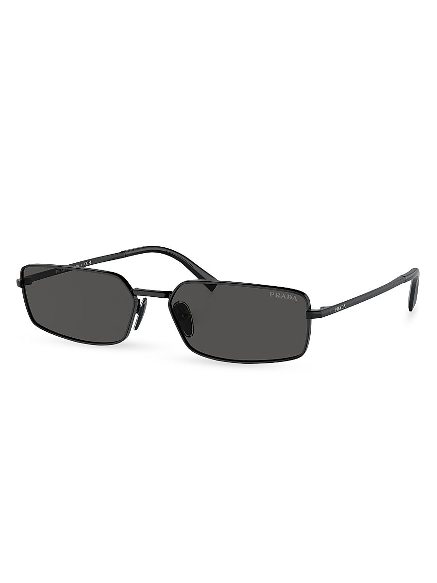 Women's 59MM Rectangular Sunglasses - Black Dark Grey