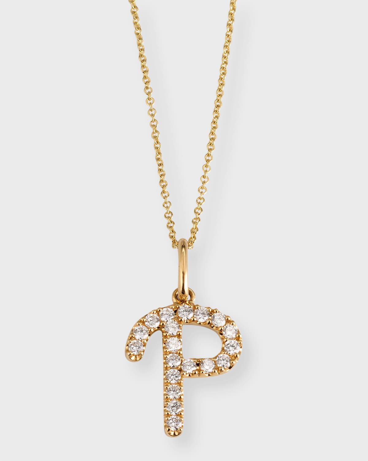 14k Diamond Pave Initial Necklace