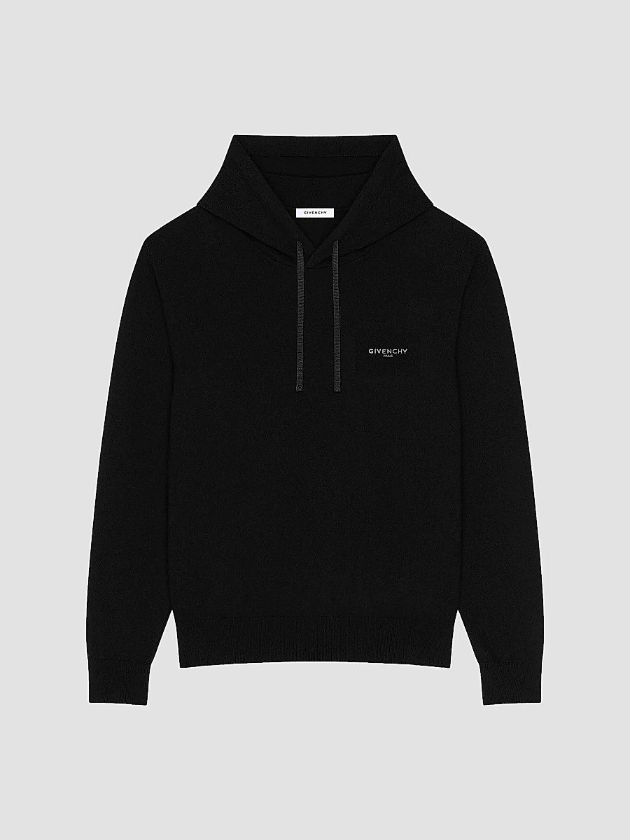 Givenchy Men's Hoodie in Wool and Cashmere - Black - Size XXL